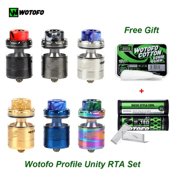 Original Wotofo Profile Unity RTA Tank 25mm RTA Atomizer With 10Pcs 3mm Profile Cotton 10Pcs 0.18ohm A1 Mesh Vape Tank For 510
Original Wotofo Profile Unity RTA Tank 25mm RTA Atomizer With 10Pcs 3mm Profile Cotton 10Pcs 0.18ohm A1 Mesh Vape Tank For 510