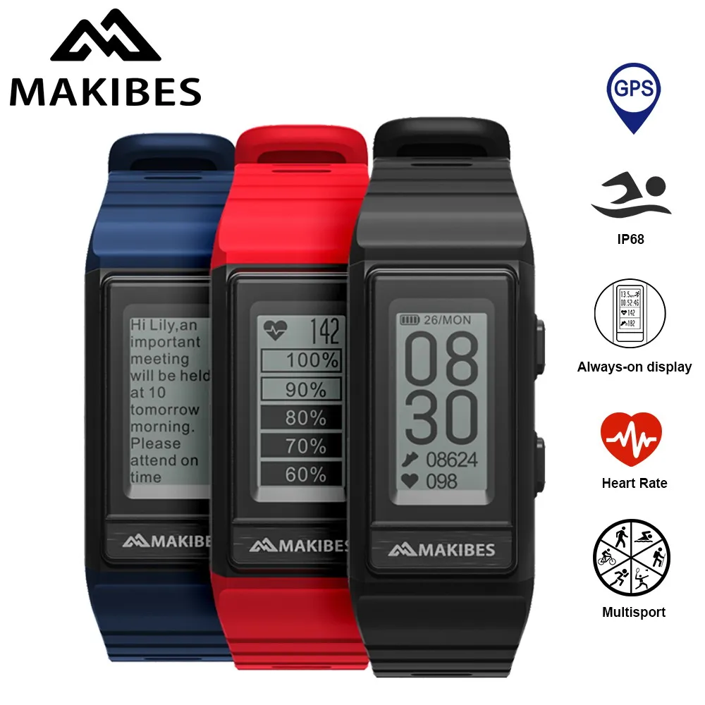 

NEW Makibes G03S GPS Multisport Smart Band Heart Rate Fitness Wristband IP68 waterproof Always on display GPS activity tracker