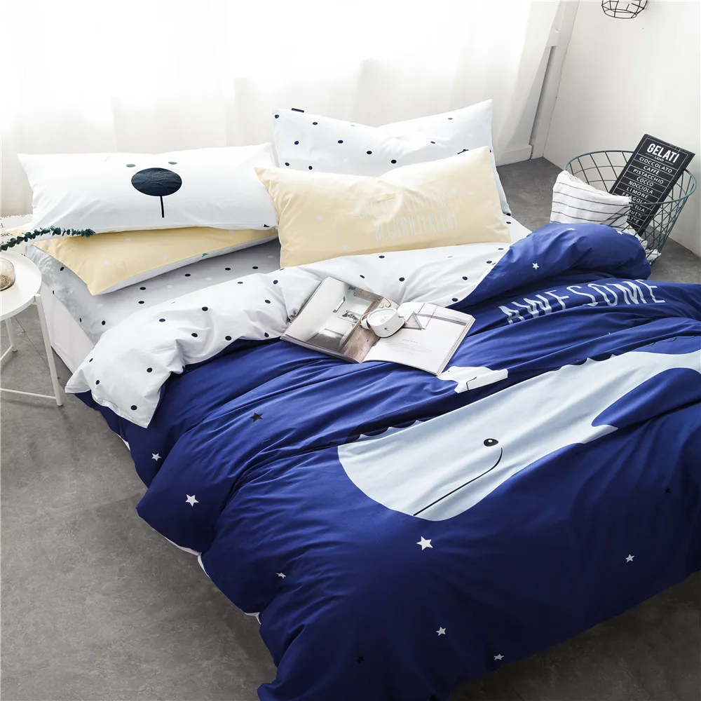 100% Cotton Queen Size Blue Color Ocean Shark Pattern Boys Duvet Cover Sets 4pc, Blue Ocean White Whale Design Kids Bedding Sets
100% Cotton Queen Size Blue Color Ocean Shark Pattern Boys Duvet Cover Sets 4pc, Blue Ocean White Whale Design Kids Bedding Sets