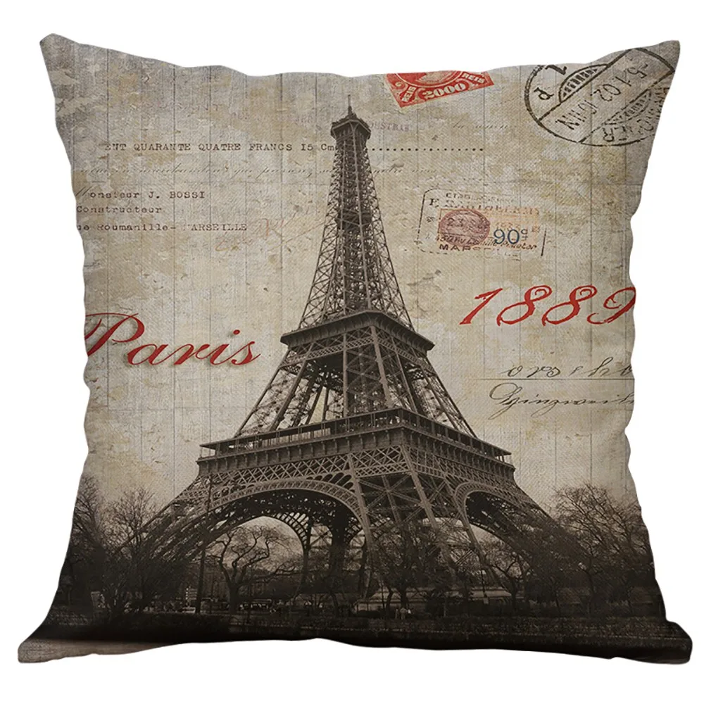 40X40cm Square Cushion Covers Paris Tower Retro Printing Pillow Case Cotton Linen Pillowcase Decorative Cushion Cover Home Decor
40X40cm Square Cushion Covers Paris Tower Retro Printing Pillow Case Cotton Linen Pillowcase Decorative Cushion Cover Home Decor
