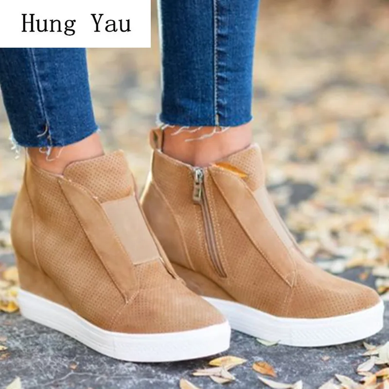 Women Shoes High Heels Wedges Autumn Fashion Zipper Ladies Casual Female Pumps Round Toe Casual Comfortable Plus Size 35-43
Women Shoes High Heels Wedges Autumn Fashion Zipper Ladies Casual Female Pumps Round Toe Casual Comfortable Plus Size 35-43