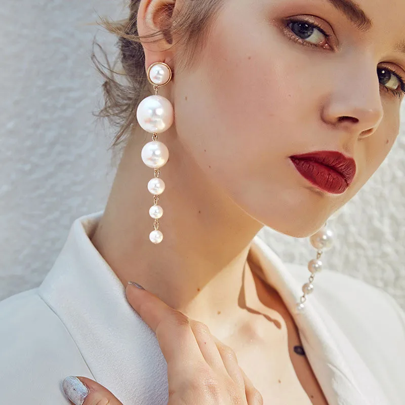 Mamojko Fashion Statement Multiple Pearls Long Dangle Earrings Jewelry New Wedding Drop 2018 Earrings for Women Gifts
Mamojko Fashion Statement Multiple Pearls Long Dangle Earrings Jewelry New Wedding Drop 2018 Earrings for Women Gifts