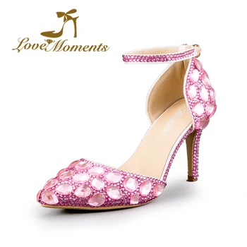2018 handmade Crystal Diamond Sandals Pointed Toe Pink Wedding Shoes for Bride Dress party Shoes High Heels Hot valentine shoes
2018 handmade Crystal Diamond Sandals Pointed Toe Pink Wedding Shoes for Bride Dress party Shoes High Heels Hot valentine shoes