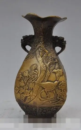 S00595 8"China Fengshui Bronze Plum flower Bird dragon head statue Bottle Pot Vase Jar B0403
S00595 8"China Fengshui Bronze Plum flower Bird dragon head statue Bottle Pot Vase Jar B0403