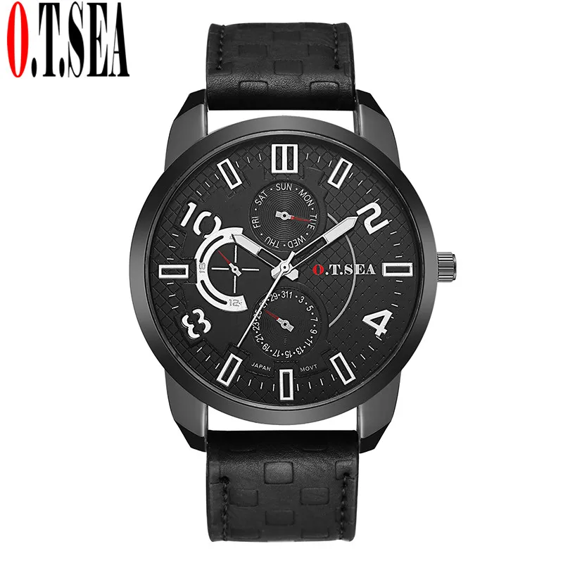 Top Brand O.T.SEA Men's Casual Leather Strap Watch Luxury Military Sport Quartz Wrist Watch Male Clock 4048-1
Top Brand O.T.SEA Men's Casual Leather Strap Watch Luxury Military Sport Quartz Wrist Watch Male Clock 4048-1