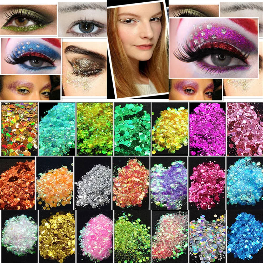 15G Festival Body Glitter Powder Arty Makeup Face Eye Shadow Body Hair Chunky Luxury Glitter Pixie Dust Nail Art Supplies
15G Festival Body Glitter Powder Arty Makeup Face Eye Shadow Body Hair Chunky Luxury Glitter Pixie Dust Nail Art Supplies