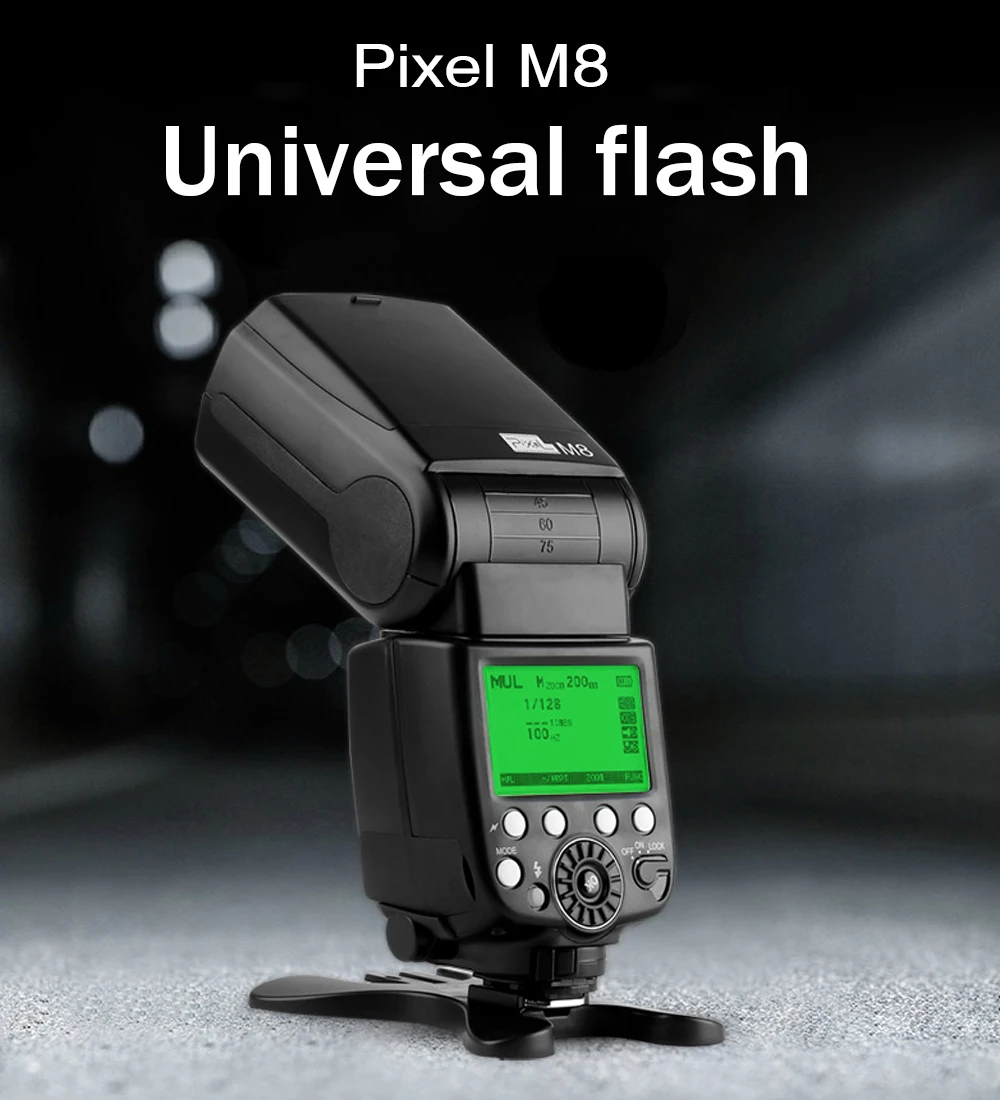 Pixel M8 2.4GHz Universal GN60 Wireless Flash Speedlite For Nikon D7500 D7200 D7100 D7000 D5600 D750 D610 D600 D500 D5500 D3400
Pixel M8 2.4GHz Universal GN60 Wireless Flash Speedlite For Nikon D7500 D7200 D7100 D7000 D5600 D750 D610 D600 D500 D5500 D3400