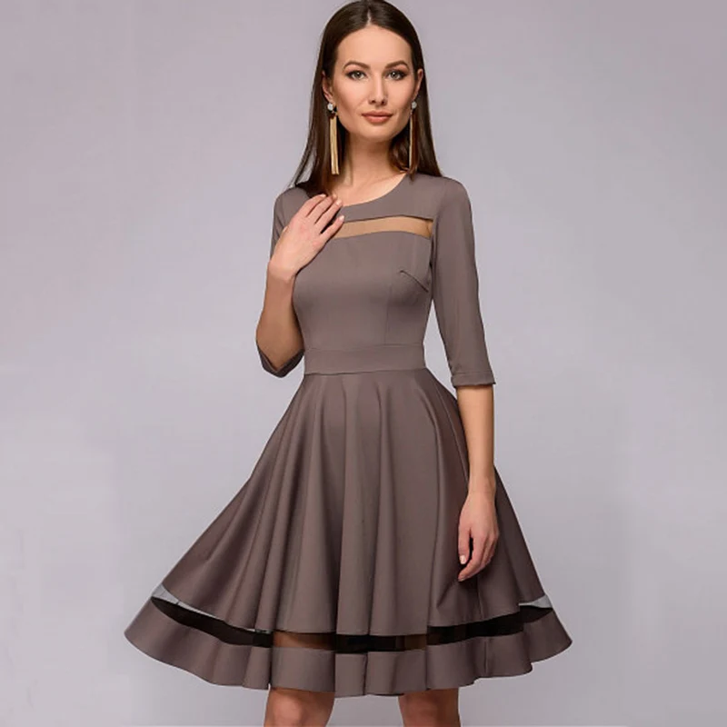 Elegant Mesh Patchwork A-line Dress Women 2019 Spring Summer Sexy Hollow Out Half Sleeves O-neck Party Mini Dresses Vestidos
Elegant Mesh Patchwork A-line Dress Women 2019 Spring Summer Sexy Hollow Out Half Sleeves O-neck Party Mini Dresses Vestidos