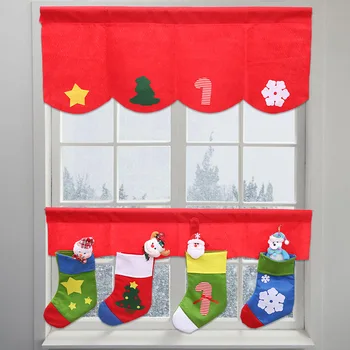 Creative Cartoon Candy Socks Curtain Red Velvet Christmas Decorative Curtains for Window Kitchen Cabinet Door 2pcs/set
Creative Cartoon Candy Socks Curtain Red Velvet Christmas Decorative Curtains for Window Kitchen Cabinet Door 2pcs/set