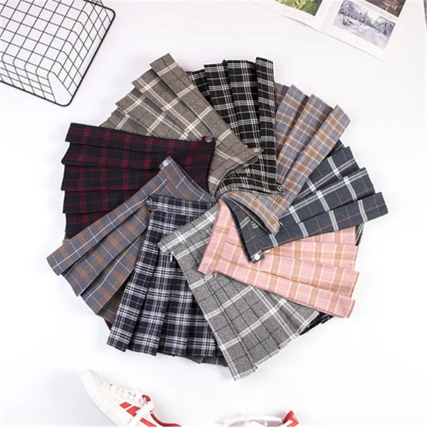2019 New Spring Big Size XS-3XL Women High Waist Pleated Skirt Japanese School Plaid Skirt Uniform Student Girl Skirts Mini 716
2019 New Spring Big Size XS-3XL Women High Waist Pleated Skirt Japanese School Plaid Skirt Uniform Student Girl Skirts Mini 716