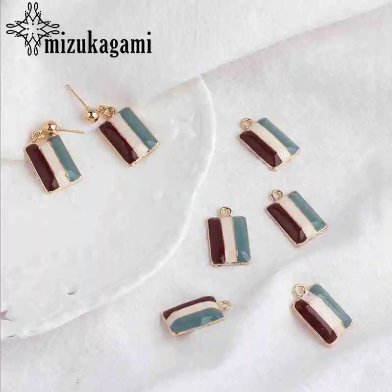 Retro Zinc Alloy Enamel Rectangle Stripe Charms 10pcs/lot For DIY Fashion Pendant Earrings Jewelry Earrings Making Accessories
Retro Zinc Alloy Enamel Rectangle Stripe Charms 10pcs/lot For DIY Fashion Pendant Earrings Jewelry Earrings Making Accessories