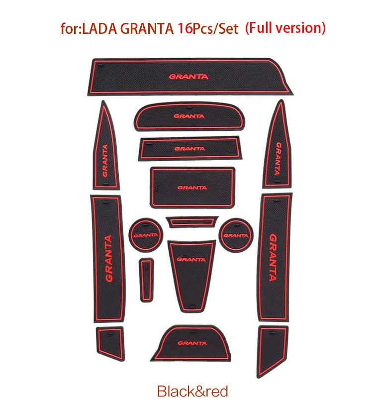 smabee Gate slot pad Interior Door Pad/Cup For LADA GRANTA Non-slip mats red/blue/white mats