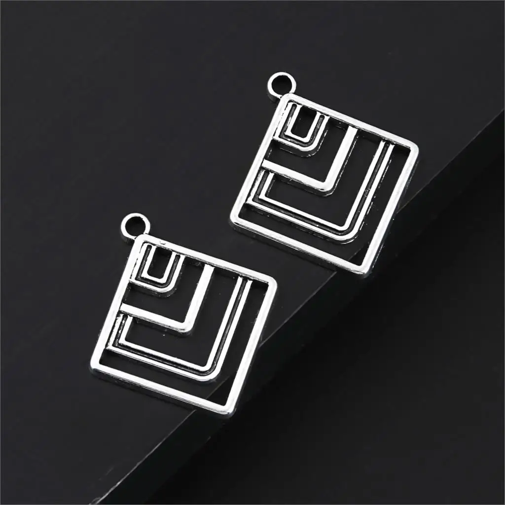 20Pcs Antique Sliver Hollow Geometric Square Charms Making Women Earrings Setting Ornaments Jewelry Accessories 21X21mm A3250
20Pcs Antique Sliver Hollow Geometric Square Charms Making Women Earrings Setting Ornaments Jewelry Accessories 21X21mm A3250