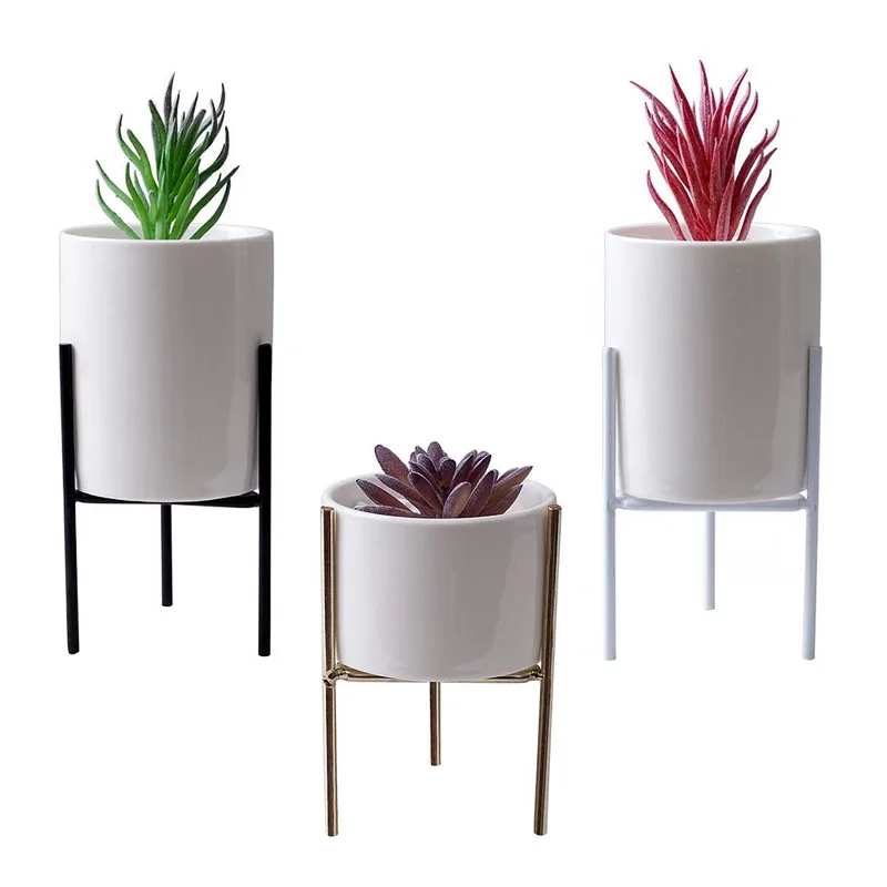 Europe Small Plants Ceramic Flower Pot White Succulent Planter Garden Bonsai Pots with Geometric Iron Rack Holder Flowerpot Set
Europe Small Plants Ceramic Flower Pot White Succulent Planter Garden Bonsai Pots with Geometric Iron Rack Holder Flowerpot Set