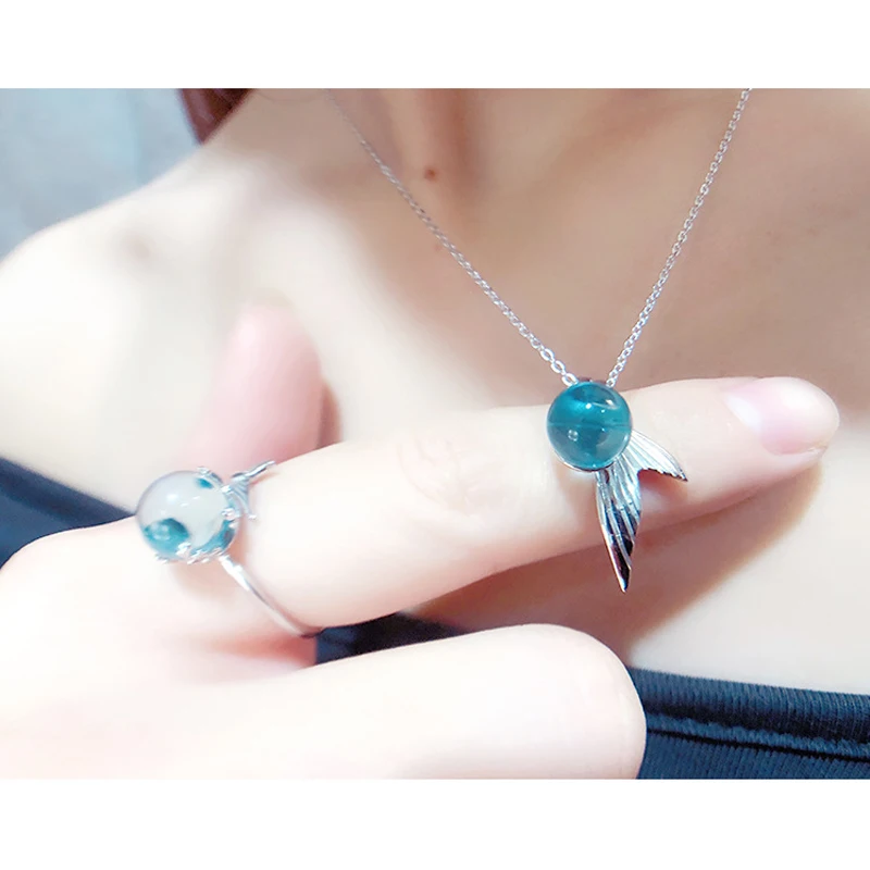 Mermaid Foam Crystal Silver Jewelry Set Women Girls Dreamlike Simple Earrings Adjustable Rings and Necklace Creative Jewelry
Mermaid Foam Crystal Silver Jewelry Set Women Girls Dreamlike Simple Earrings Adjustable Rings and Necklace Creative Jewelry