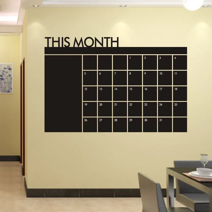 

New 1PC Monthly chalkboard Chalk Board Blackboard Removable Wall Sticker Month Plan Calendar Memo DIY 60cm x 92cm4.707