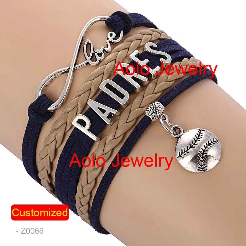 SAN DIEGO Baseball Infinity Bracelet NAVY/LIGHT BROWN Make Your Own Design Free Shipping
SAN DIEGO Baseball Infinity Bracelet NAVY/LIGHT BROWN Make Your Own Design Free Shipping