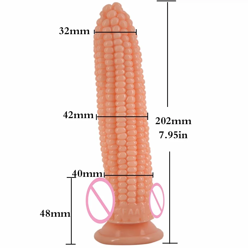 Artificial Corn Plant Solid Dildo Sex Toys For Man Insert Anal Plug Corn Surface Big Dildo Penis Suction Cup Erotic Shop
