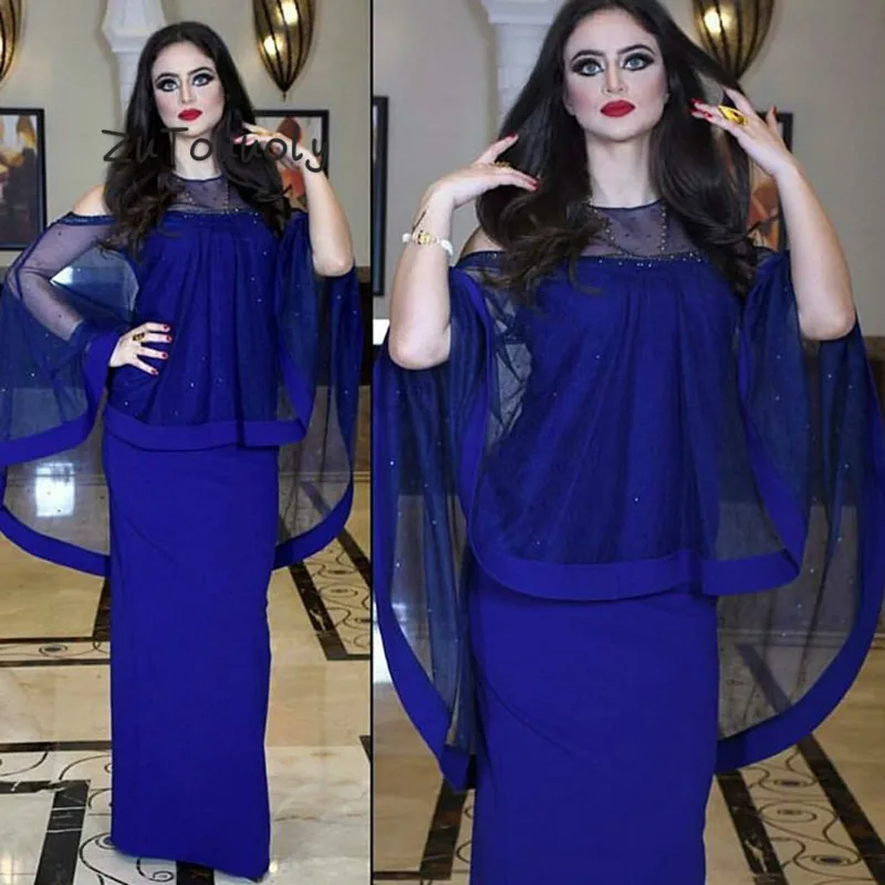 Elegant Arabic Royal Blue Evening Dress With Cape Floor Length Long Dubai Turkey Plus Size Prom Dress 2019 Beaded Formal Gowns
Elegant Arabic Royal Blue Evening Dress With Cape Floor Length Long Dubai Turkey Plus Size Prom Dress 2019 Beaded Formal Gowns