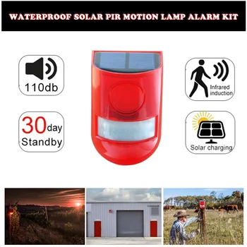 Waterproof Outdoor PIR Motion Solar Lamp Burglar Alarm Kit Siren Strobe 110dB Scare Animal For Home Garden Garage Yard Safety
Waterproof Outdoor PIR Motion Solar Lamp Burglar Alarm Kit Siren Strobe 110dB Scare Animal For Home Garden Garage Yard Safety