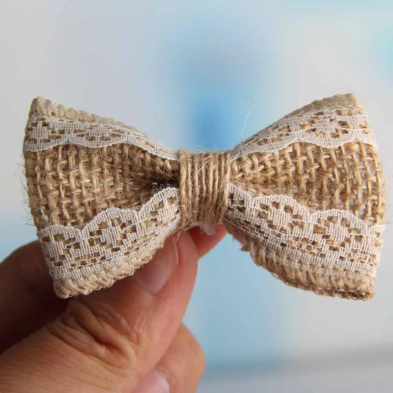 Natural Jute Burlap Hessian Ribbon Bowknot/Vintage Wedding Craft/Burlap Scrapbooking lace Hair Bow 50pcs
Natural Jute Burlap Hessian Ribbon Bowknot/Vintage Wedding Craft/Burlap Scrapbooking lace Hair Bow 50pcs