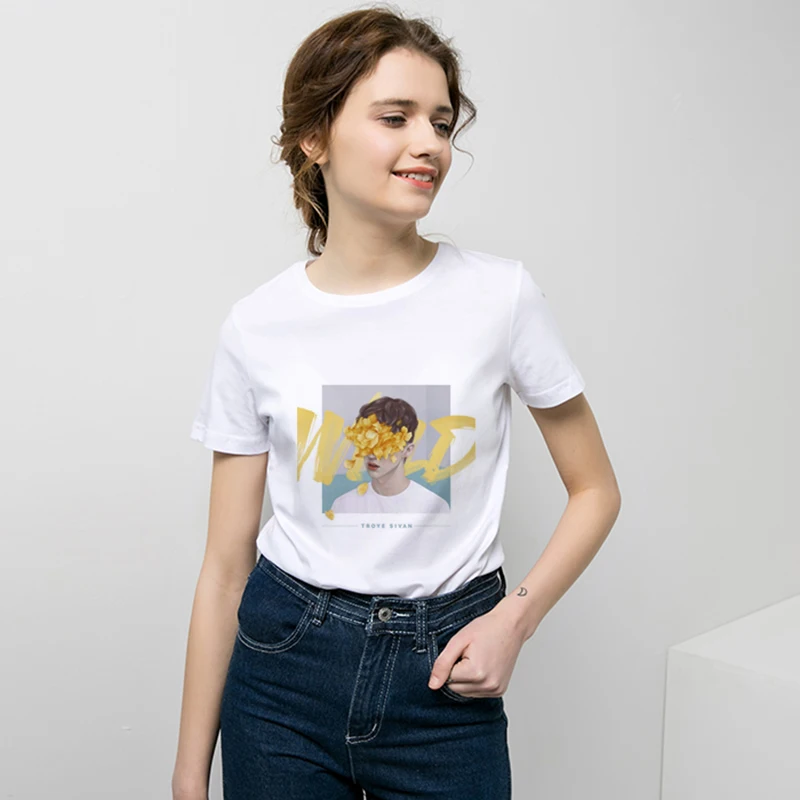 New Summer Fashion White women Short sleeve Top Tee Troye Sivan Cartoon Print Female t-shirt Casual Harajuku Plus Size Clothing
New Summer Fashion White women Short sleeve Top Tee Troye Sivan Cartoon Print Female t-shirt Casual Harajuku Plus Size Clothing