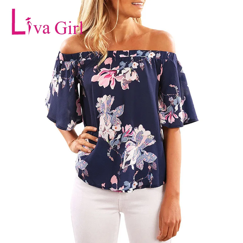 Liva Girl 2019 Summer Sexy Floral Print Off Shoulder Blouse Women Slash Neck Tops Casual Ladies Clothing Bohemian Female Blusas
Liva Girl 2019 Summer Sexy Floral Print Off Shoulder Blouse Women Slash Neck Tops Casual Ladies Clothing Bohemian Female Blusas