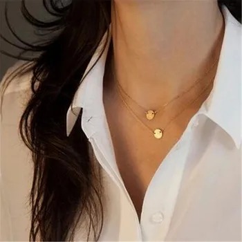 Ahmed New Fashion Gold Silver Simple Double Round tablets Pendants Necklaces for Women Charm Collar Chain Necklace Jewelry
Ahmed New Fashion Gold Silver Simple Double Round tablets Pendants Necklaces for Women Charm Collar Chain Necklace Jewelry