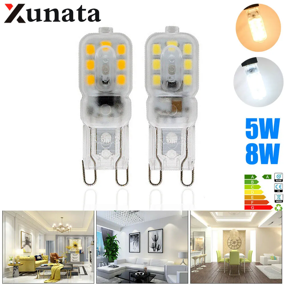 5 шт. Вт 8 светодиодная лампа G9 220 В 2835SMD мини-лампа светодиодсветильник