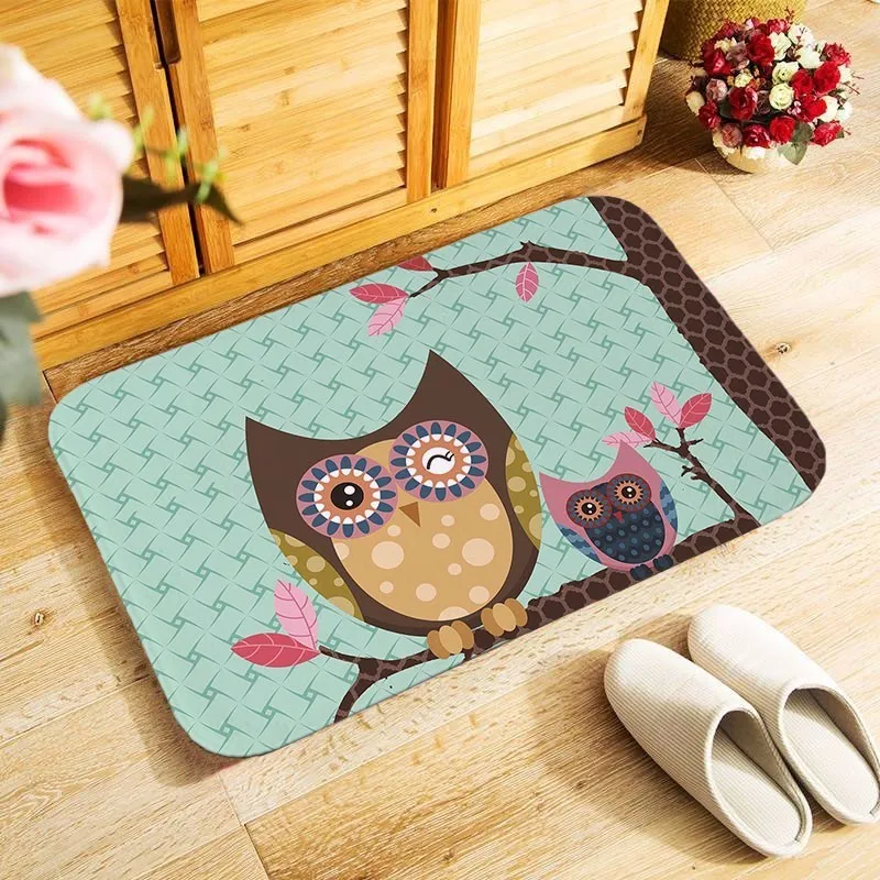 

Cartoon Owls Personalized Floor Funny Doormat Carpet Rug Indoor Bedroom Kitchen door Mat 40x60cm antislip carpet small rugs MU10