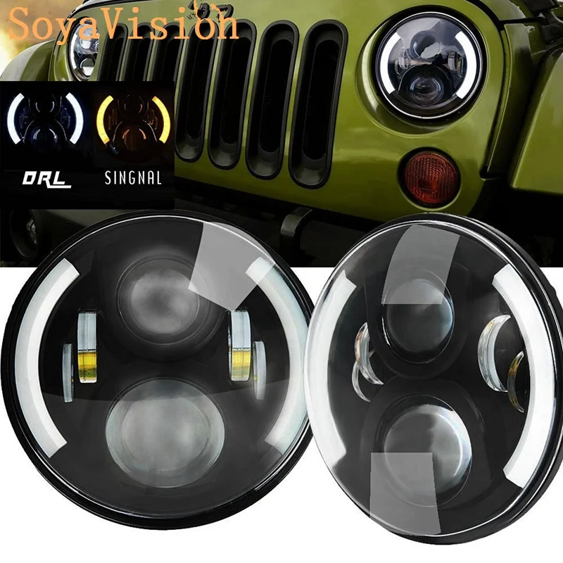 For Jeep Wrangler JK TJ Lada 4X4 7'' LED Projector Headlight White Amber DRL Halo Angel Eyes 7" LED motor Halo Headlight Light
For Jeep Wrangler JK TJ Lada 4X4 7'' LED Projector Headlight White Amber DRL Halo Angel Eyes 7" LED motor Halo Headlight Light