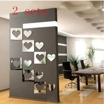 DIY 6 pieces of one set 3D acrylic heart shape mirror patent wall sticker for sofa background wall decals TV background decor
DIY 6 pieces of one set 3D acrylic heart shape mirror patent wall sticker for sofa background wall decals TV background decor