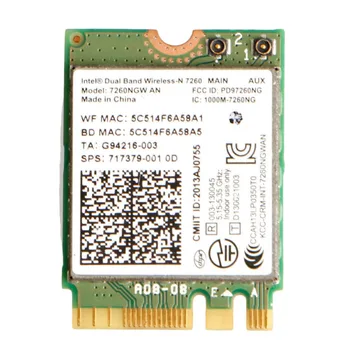 Wireless Adapter Card for Dual Band Notebook Wlan NGFF Card For Intel N 7260 7260NGW AN Intel 7260AN 300Mbps WIFI+Bluetooth dell
Wireless Adapter Card for Dual Band Notebook Wlan NGFF Card For Intel N 7260 7260NGW AN Intel 7260AN 300Mbps WIFI+Bluetooth dell