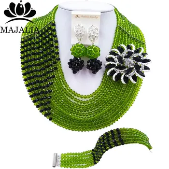 Majalia Fashion Classic Nigeria Wedding African Beads Jewelry Set Olive green Crystal Necklace Bridal Jewelry Sets 10CZ0038
Majalia Fashion Classic Nigeria Wedding African Beads Jewelry Set Olive green Crystal Necklace Bridal Jewelry Sets 10CZ0038
