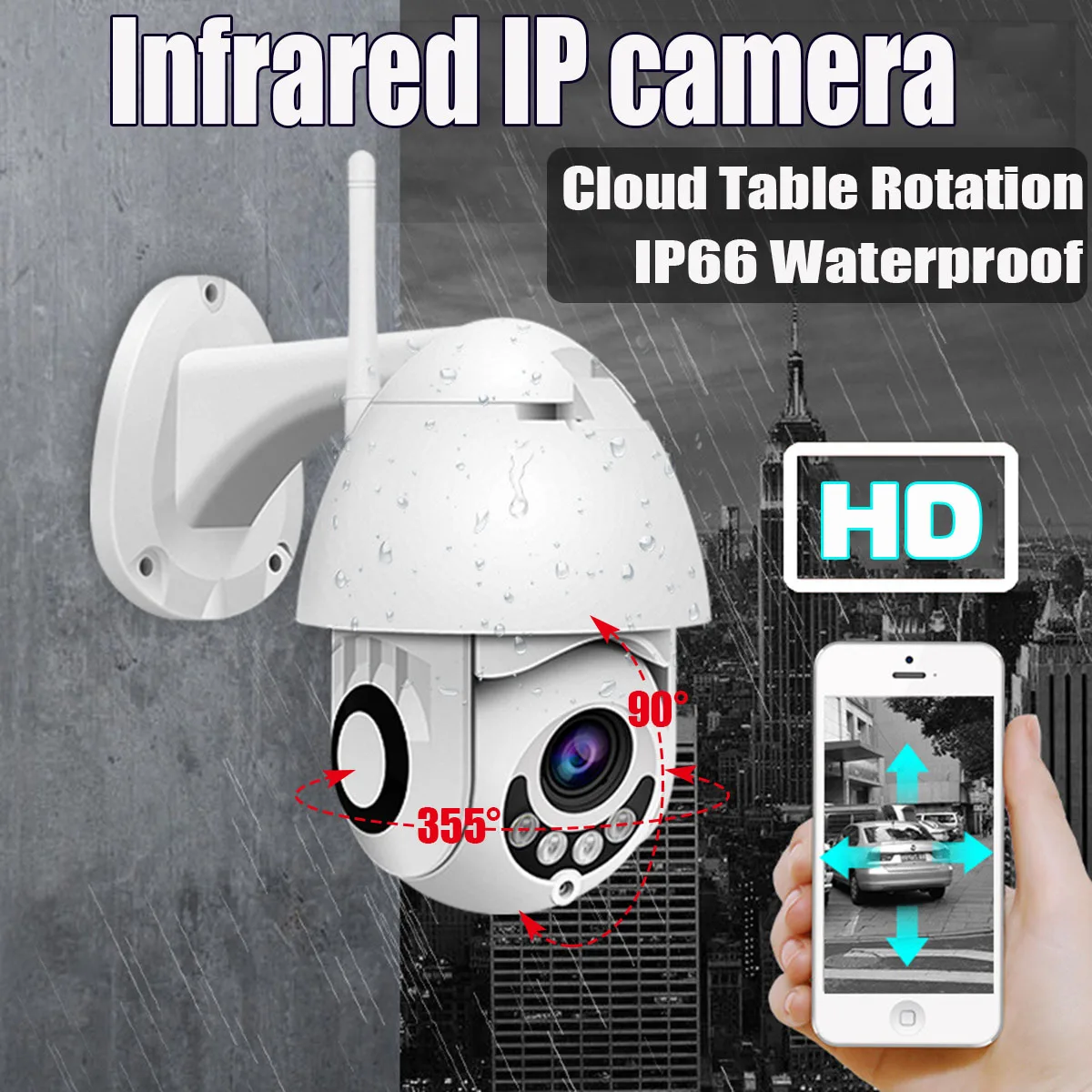 Wireless Outdoor HD 1080P PTZ WIFI IP Camera Night Vision CCTV Video Home Security 2MP IR Home Surveilance Camera Two Way Audio
Wireless Outdoor HD 1080P PTZ WIFI IP Camera Night Vision CCTV Video Home Security 2MP IR Home Surveilance Camera Two Way Audio
