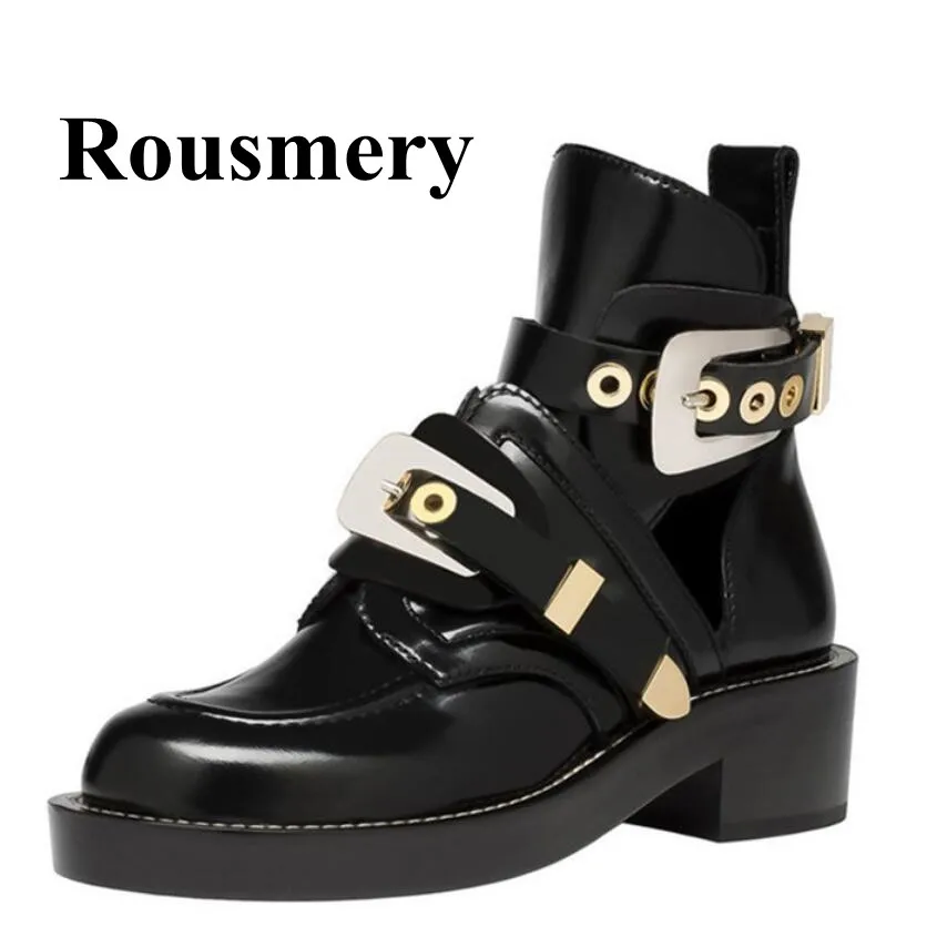 Hottest Buckle Desgin Round Toe Square Heel Gold And Silver Martin Boots Fashion Spring And Autumn Black Women Ankle Boots
Hottest Buckle Desgin Round Toe Square Heel Gold And Silver Martin Boots Fashion Spring And Autumn Black Women Ankle Boots