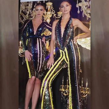 Fashion Multicolor Sequin Celebrity Evening Party Jumpsuit 2019 New Arrival Sleveless Halter Bodycon Deep V Neck Sexy Jumpsuits
Fashion Multicolor Sequin Celebrity Evening Party Jumpsuit 2019 New Arrival Sleveless Halter Bodycon Deep V Neck Sexy Jumpsuits