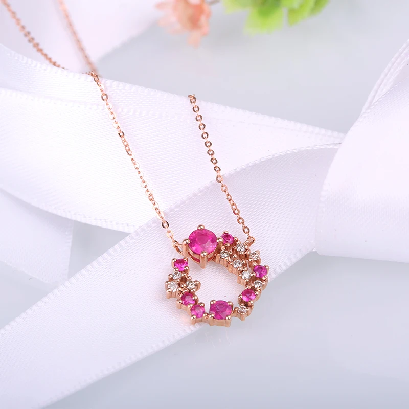 Starry Necklace 14K Rose Gold 100% Natural Ruby Pendant Necklace for Valentine's Day Gift of Love Fancy Gemstone Fine Jewelry
Starry Necklace 14K Rose Gold 100% Natural Ruby Pendant Necklace for Valentine's Day Gift of Love Fancy Gemstone Fine Jewelry