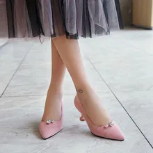 Talla grande 11 12 13 14 15 16 zapatos de tacón alto para mujer Zapatos de tacón de perla para copa de vino Y solo zapato(China)