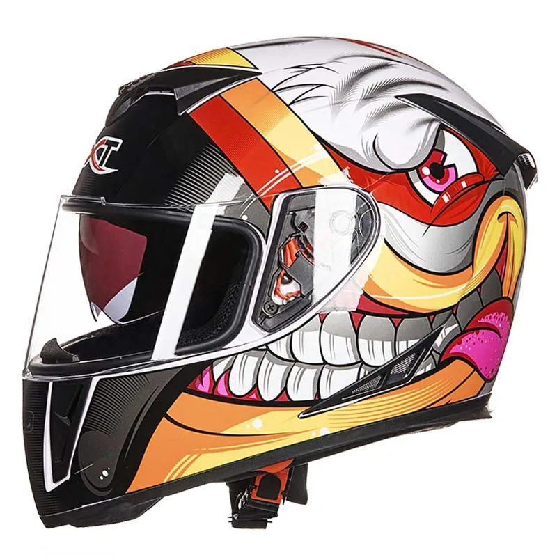 Классический мотоциклетный шлем GXT G358 с черепом на все лицо защитный головной