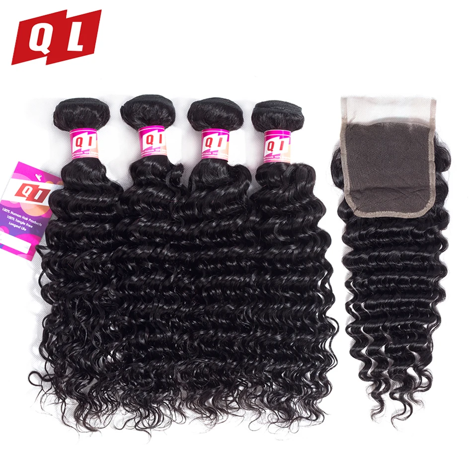 QLOVE HAIR Brazilian Human Hair Deep Wave Bundles With Closure Natural Color Human Hair 4 Bundles With Closure Hair Extensions
QLOVE HAIR Brazilian Human Hair Deep Wave Bundles With Closure Natural Color Human Hair 4 Bundles With Closure Hair Extensions
