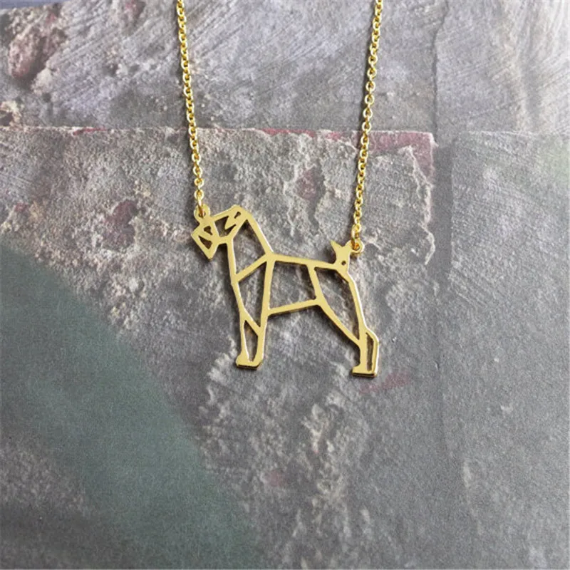 Fashion cute pet Origami Airedale Terrier dog Pendant Choker Necklace for women girls delicate Christmas gift Jewelry
Fashion cute pet Origami Airedale Terrier dog Pendant Choker Necklace for women girls delicate Christmas gift Jewelry