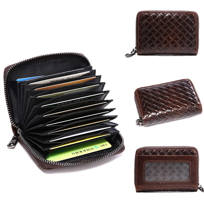 Genuine Leather Men Card Holder Knitting Checked Credit ID Card Wallet Women Business Card Case Trunk Organizer Purse
Genuine Leather Men Card Holder Knitting Checked Credit ID Card Wallet Women Business Card Case Trunk Organizer Purse