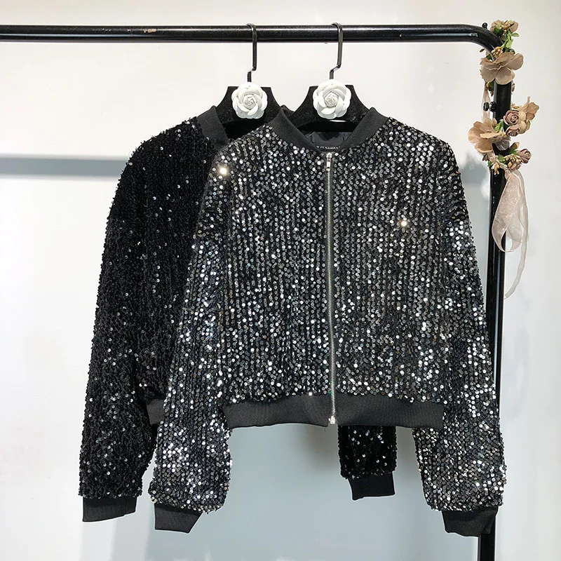 2019 spring autumn women jackets coat new women's sequins loose baseball uniform fashion short coat
2019 spring autumn women jackets coat new women's sequins loose baseball uniform fashion short coat