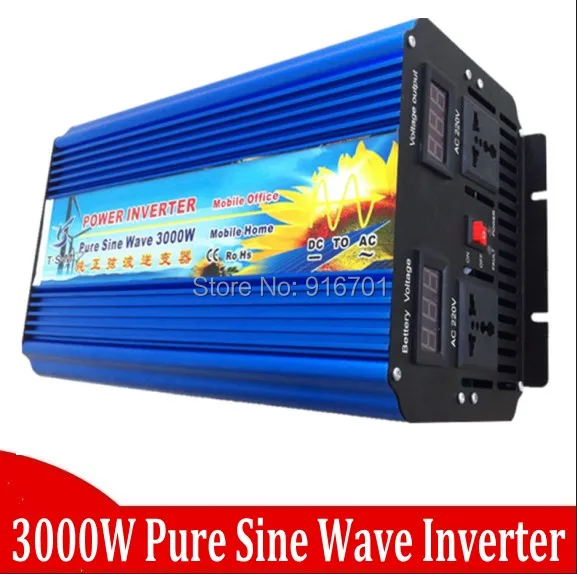 

Zuivere sinus omvormer 3000W Pure Sine Wave solar power Inverter 12v /24v/48vdc to 100V/110V/120v/220v/230V/240VAC