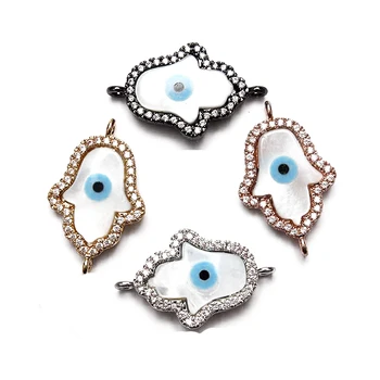 1pc 15*34mm Micro Pave CZ zircon turkey evil eye hasma hand shell evileye charms connectors for women diy bracelet & bangle 
1pc 15*34mm Micro Pave CZ zircon turkey evil eye hasma hand shell evileye charms connectors for women diy bracelet & bangle