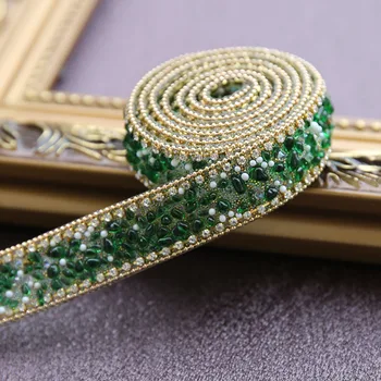 green Crystal Rhinestone Wedding dress accessories Pearl Beaded Lace Trim fabric applique patches Iron on or Sew on 2*100cm
green Crystal Rhinestone Wedding dress accessories Pearl Beaded Lace Trim fabric applique patches Iron on or Sew on 2*100cm