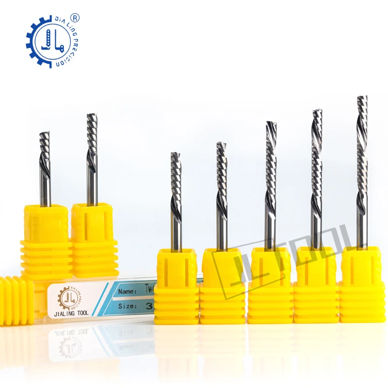JIALING 1PC 4mm 6mm one spiral flute bits single flute end mill for MDF PVC plywood cork
JIALING 1PC 4mm 6mm one spiral flute bits single flute end mill for MDF PVC plywood cork