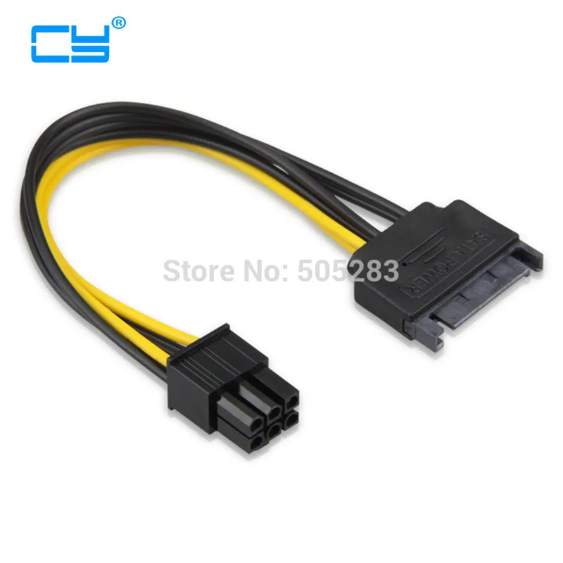 SATA Power Cable 15 Pin To 6 Pin PCI EXPRESS PCI-E Sata Graphics Converter Adapter Video Card Power Cable cord 20cm
SATA Power Cable 15 Pin To 6 Pin PCI EXPRESS PCI-E Sata Graphics Converter Adapter Video Card Power Cable cord 20cm