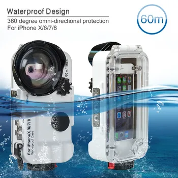Seafrogs 60m/195ft 4.7'' Bluetooth Waterproof Housing Diving Phone Case Cover Bag For iPhone X/6/7/8-White Black With Dome Port
Seafrogs 60m/195ft 4.7'' Bluetooth Waterproof Housing Diving Phone Case Cover Bag For iPhone X/6/7/8-White Black With Dome Port